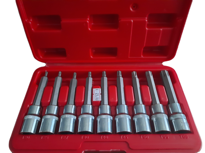 Doppenset 9-delig torx E-socket - Star