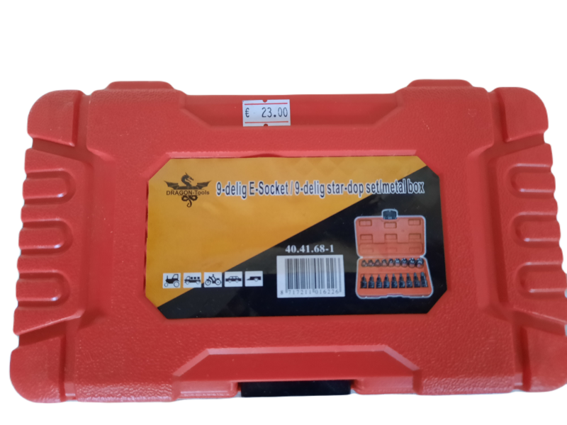 Doppenset 9-delig torx E-socket - Star - Afbeelding 2