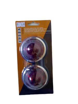 Breedtelamp / Positielamp / Zijlamp rond 2 stuks met verchroomde ring rood