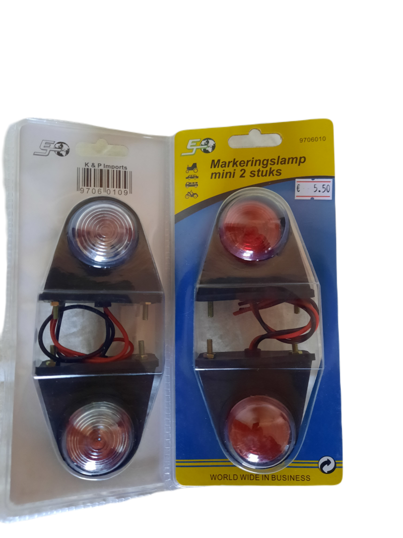 Breedtelamp / Positielamp / Zijlamp / markeringslamp mini rond 2 stuks