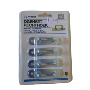 Ogenset rechthoek 3,5cm 4-delig voor riem