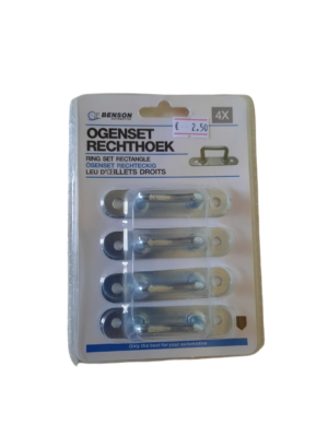 Ogenset rechthoek 3,5cm 4-delig voor riem