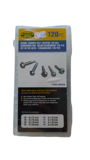 Zelf tappende schroef set / boorschroeven / zelftappers assortiment 120-delig