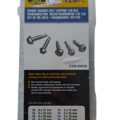 Zelf tappende schroef set / boorschroeven / zelftappers assortiment 120-delig