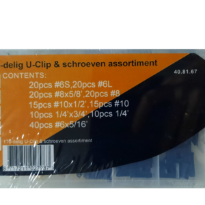 170-delige U-clip + schroeven / speednuts + parkers assortiment