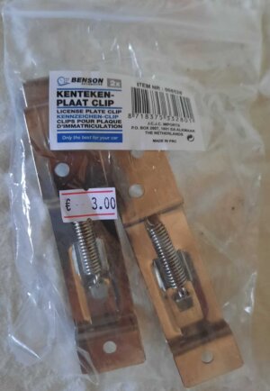 Kentekenplaatclips / kentekenplaathouders per 2