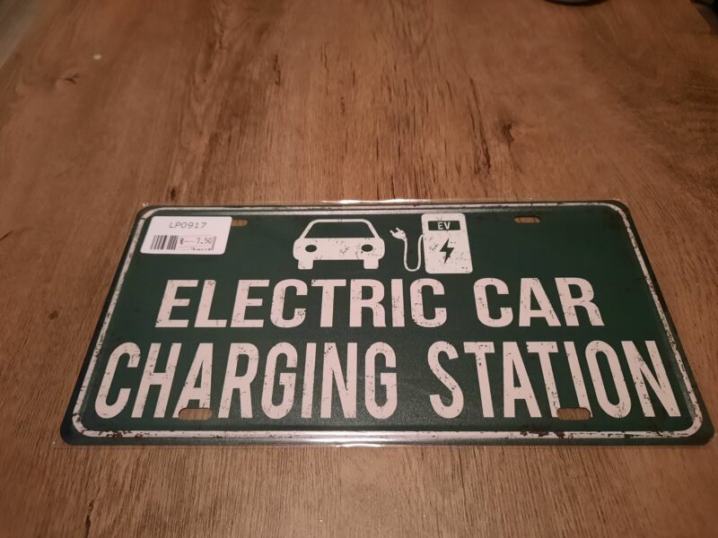 "electric car" Metalen nummerplaat bord 31x15,5cm