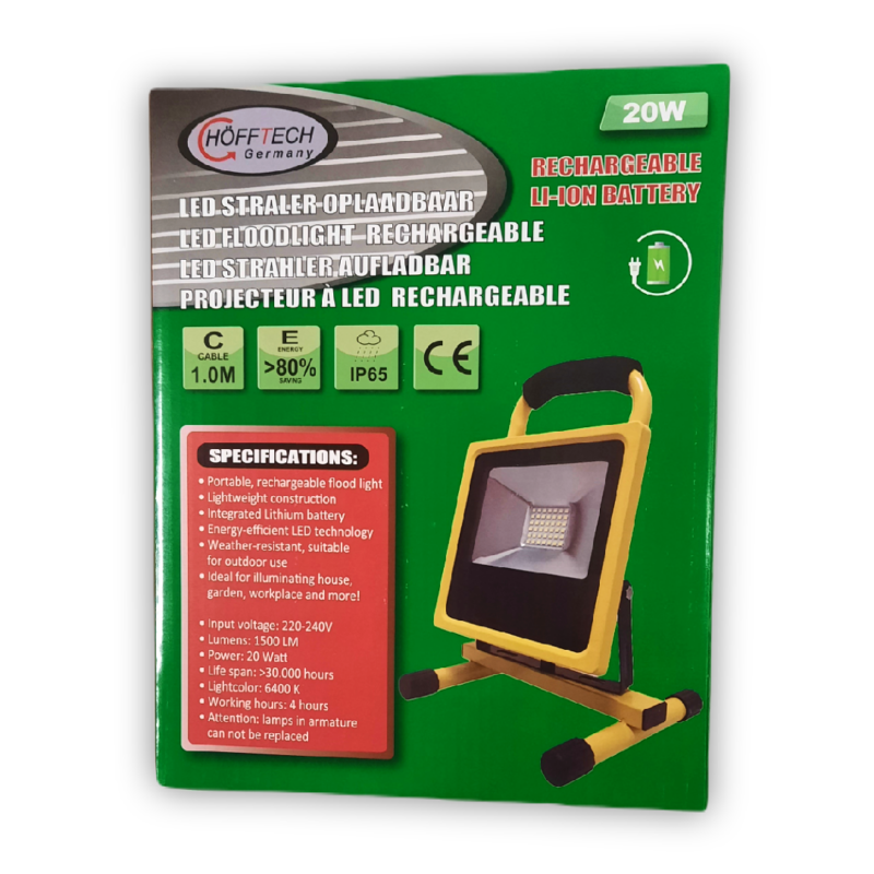 LED straler 20 watt | oplaadbaar