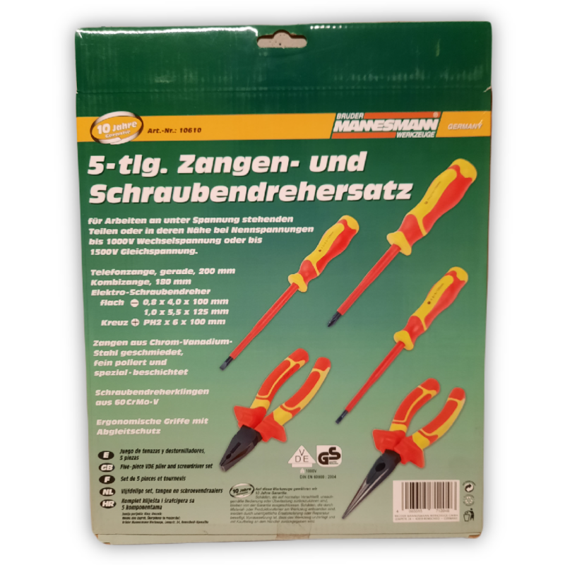 Mannesmann VDE Elektro gereedschapset 5 Delig - Afbeelding 2