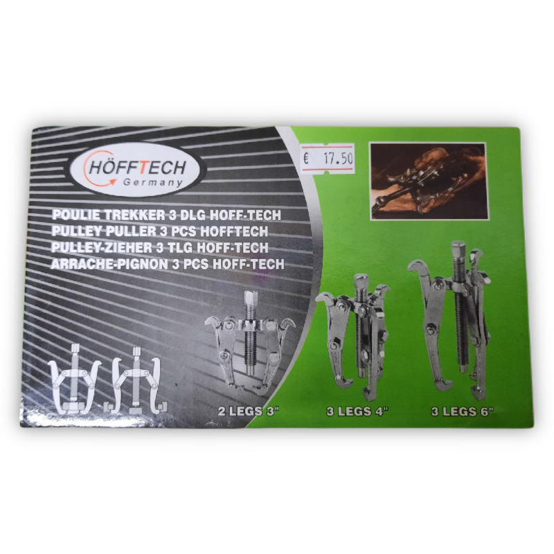 Poelie trekker set 3 delig 3'' 4'' 6'' - Afbeelding 2