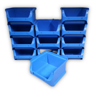 12 Stuks Magazijnbak klein 102x100x60mm Blauw