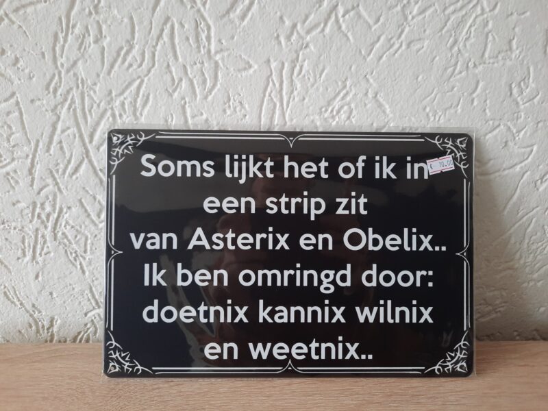 Soms lijkt het of ik een strip zit van Asterix en Obelix....