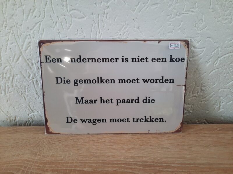 Een ondernemer is niet een koe