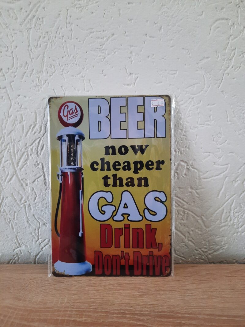 Beer now cheaper than gas. Drink, don't drive