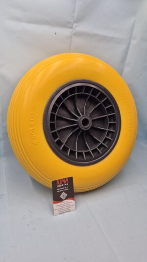 Anti-lek kruiwagen wiel universeel 4.00-8 / 4.80 PU geel