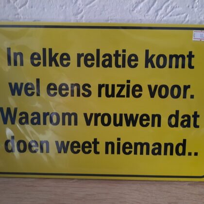 In elke relatie komt wel eens ruzie voor.